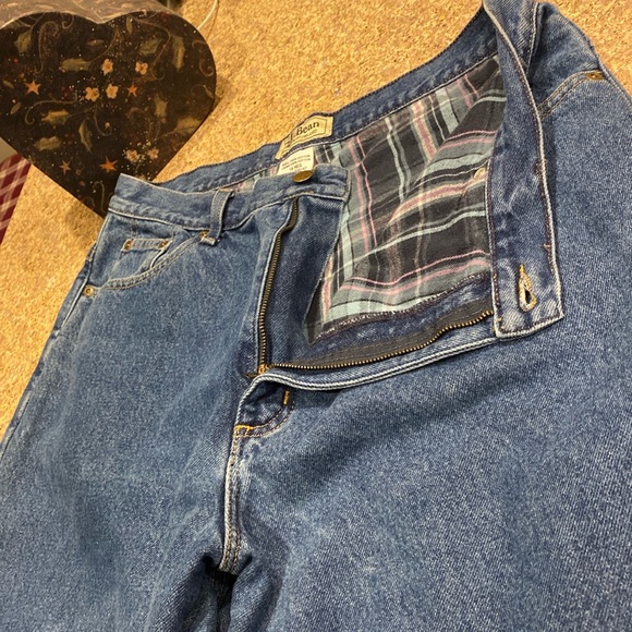 L.L. Bean Denim - L.L. Bean Flannel Lined Blue Jeans Original Fit/ Relaxed 18 Regular 216147